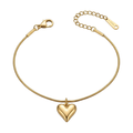 Gold Heart Pendant Bracelet – Minimal & Elegant
