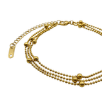 Luxury Gold Multi-Layer Beaded Bracelet – Elegant Minimal Style