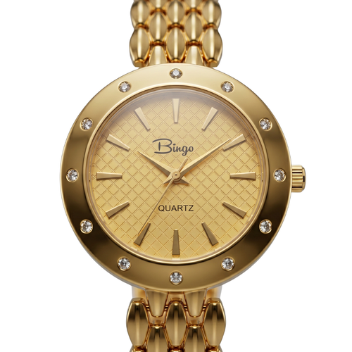 Bingo Premium Gold Watch for Women – Elegant Round Dial