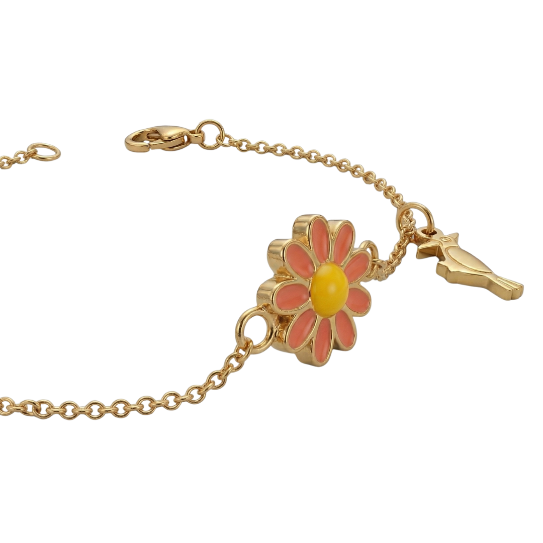 Flower & Bird Charm Bracelet – Delicate Elegance