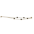 Luxury Gold Double Layer Black Stone Bracelet – Elegant Minimal Style