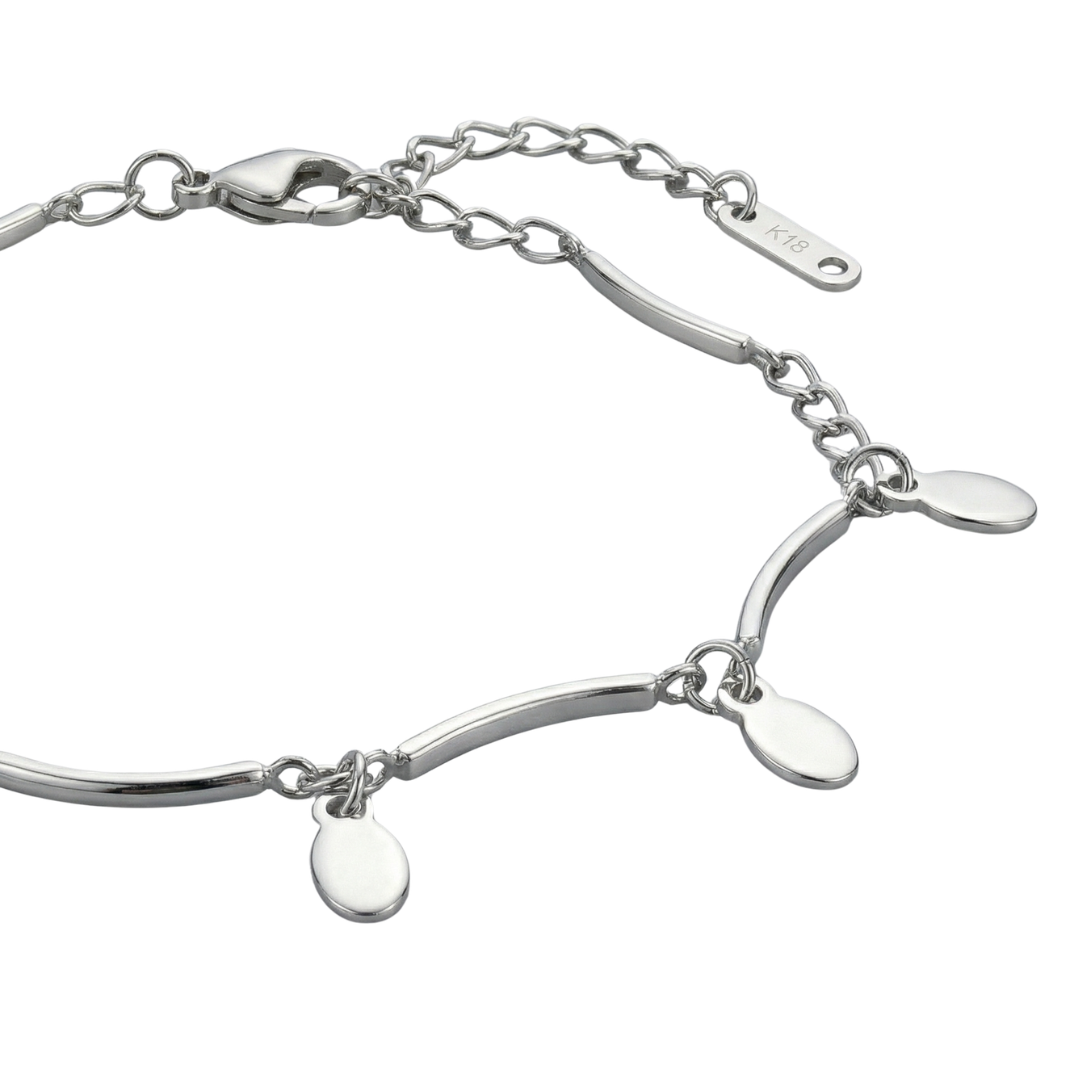Elegant Silver Drop Charm Bracelet – Minimalist Luxury Design