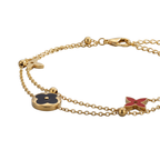 Luxury Gold Floral Charm Bracelet – Dual Color Elegant Design