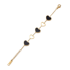 Black Heart Charm Bracelet – Elegant Gold Finish
