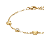 Minimal Gold Bracelet – Heart & Diamond-Look Charm Design