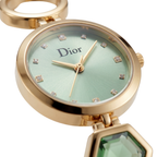 Dior Elegant Gold Watch with Green Dial & Crystal Markers