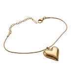 Gold Heart Pendant Bracelet – Minimal & Elegant