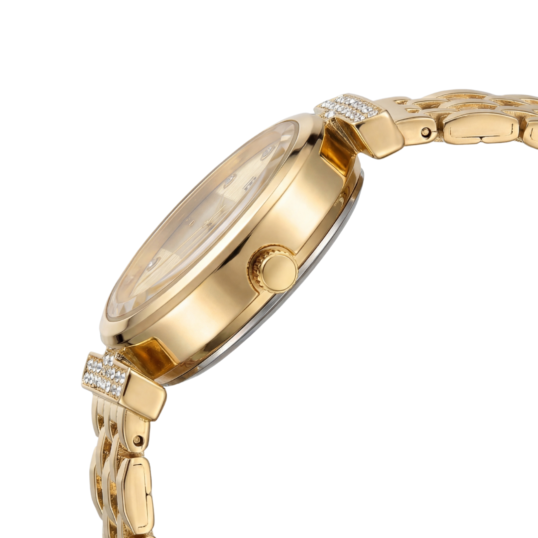 IEKE Elegant Gold Watch for Women – Premium Crystal Dial