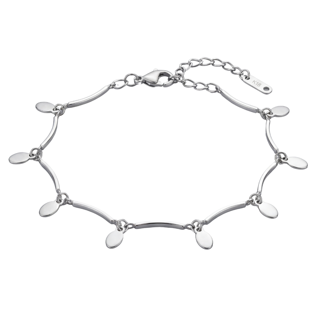 Elegant Silver Drop Charm Bracelet – Minimalist Luxury Design