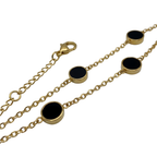 Luxury Gold Double Layer Black Stone Bracelet – Elegant Minimal Style