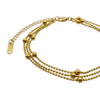 Luxury Gold Multi-Layer Beaded Bracelet – Elegant Minimal Style