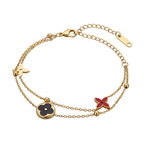 Luxury Gold Floral Charm Bracelet – Dual Color Elegant Design