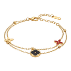 Luxury Gold Floral Charm Bracelet – Dual Color Elegant Design