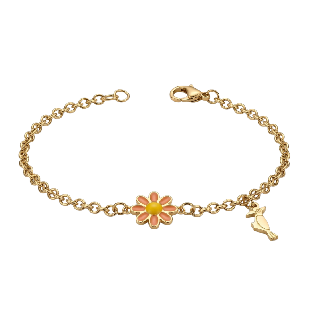 Flower & Bird Charm Bracelet – Delicate Elegance