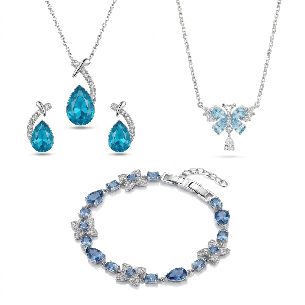 Ocean & Bloom – 4 Piece Sapphire Jewelry Set